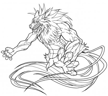 Monster legends wolf kami coloring pages