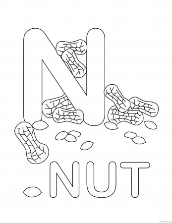 letter coloring pages n for nut Coloring4free - Coloring4Free.com