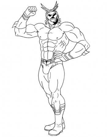 Printable All Might Coloring Pages - Anime Coloring Pages