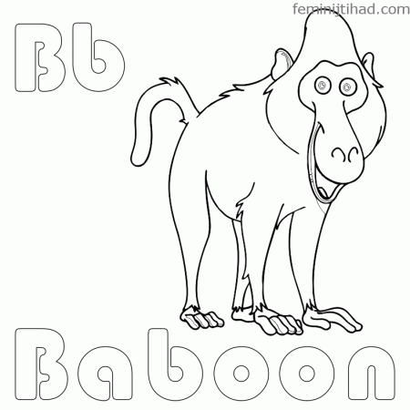 B for Baboon Coloring Pages PDF - Coloringfolder.com in 2021 | Animal coloring  pages, Baboon, Coloring pages