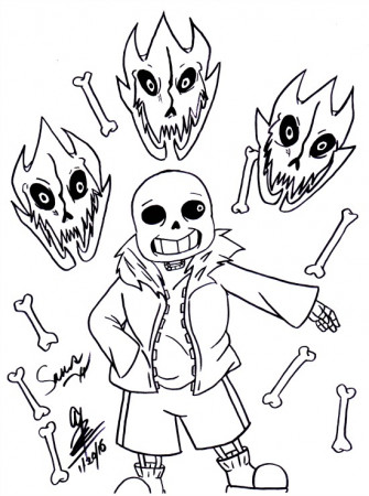 Gaster Blaster Master Sans Coloring Pages - Sans Coloring Pages - Coloring  Pages For Kids And Adults