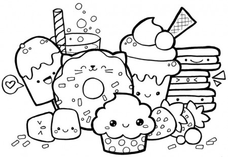 Cute Food Coloring Pages for Kids