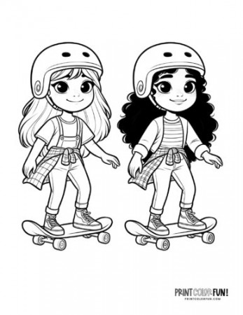 Skateboard clipart and coloring pages ...