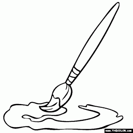 Paintbrush Coloring Page | Paint brush drawing, Paint brushes, Line art  drawings