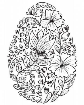 Cute Doodle Floral Easter Egg Stock Photo | Easter coloring pages, Coloring  easter eggs, Easter colouring