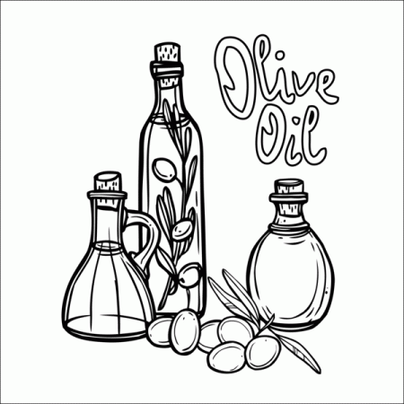 Olive Oil Sticker Food Stickers Coloring Picture | Colorain Free Mobile Game