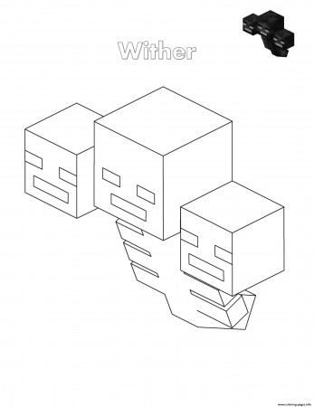 Wither Minecraft Coloring Pages Printable