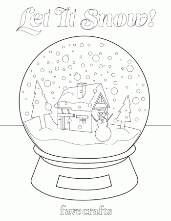 Let It Snow! Snow Globe Coloring Page | FaveCrafts.com
