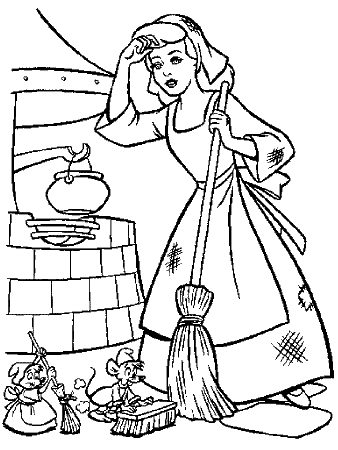 Cinderella coloring pages - Cinderella - Disney - cute princess 