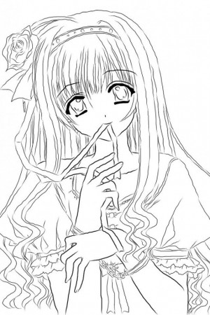 sad anime girl?dgd Colouring Pages