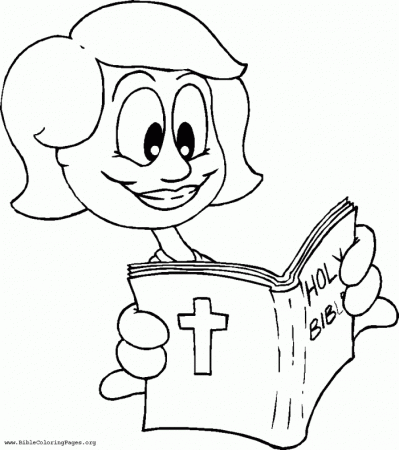Reading the Bible - Coloring Page