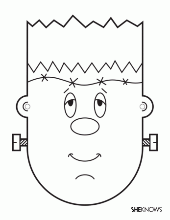 Frankenstein Mask - Free Printable Coloring Pages
