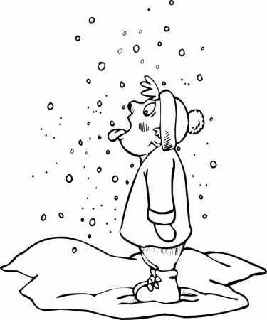 On Tongue Winter Coloring Pages Snowball Fight Winter Coloring 