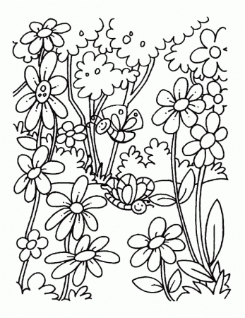A blooming field of flowers coloring pages | Download Free A 