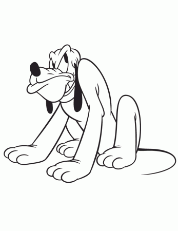 Disneys Pluto Dog Mad Coloring Page | HM Coloring Pages
