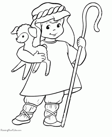 Christmas shepherd boy coloring pages
