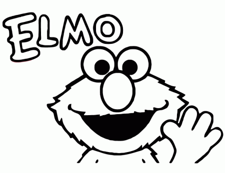Elmo Waving Hi Coloring Page | Free Printable Coloring Pages