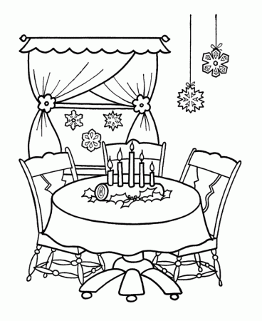 Christmas Decorations Coloring Pages - Home Decorations for 