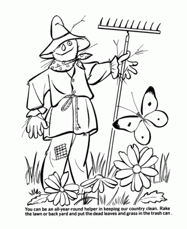 Earth Day Coloring Pages - Clean your yard Coloring Pages 