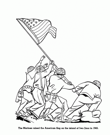 This Armed Forces Day Coloring Page Shows The Us Marines Raising 