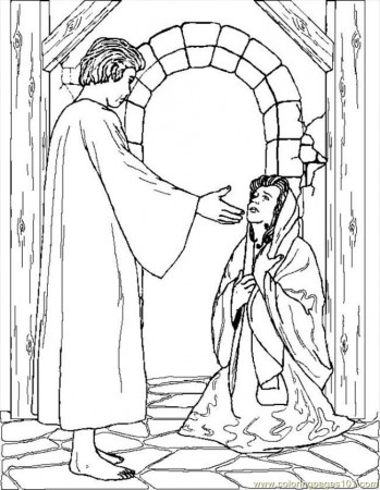 Coloring Pages Angelgabrielappearstomary (Peoples > Angel) - free 