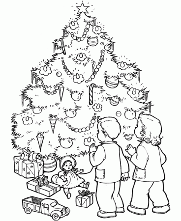 Christmas Tree Coloring Pages - Christmas Morning Christmas Tree 