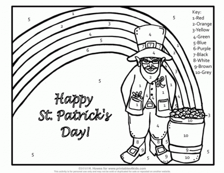 Leprechaun Color By Number Printables For Kids Free Word 122400 