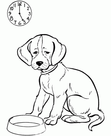 Dog Coloring Pages | Hungry dog coloring page sheet | HonkingDonkey