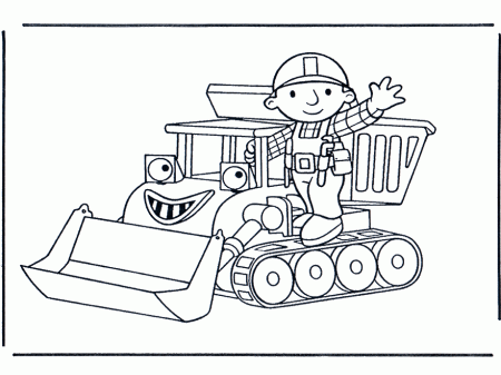 Bob met bulldozer - Bob de Bouwer kleurplaat