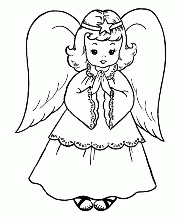 printables christmas scenes coloring pages tree angel
