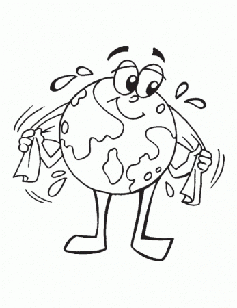 Earth is feeling hot due to our misdeeds coloring page | Download 