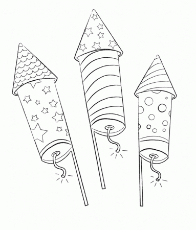 Fourth of July Fireworks Coloring Pages For Kids | Coloring Pages