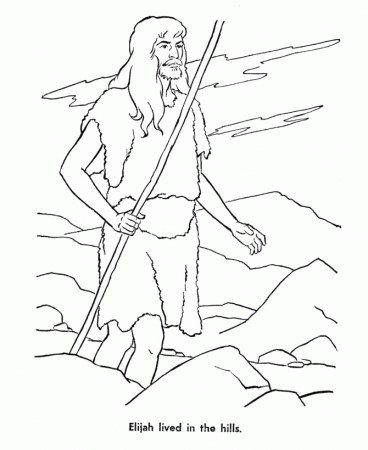 Bible Story characters Coloring Page Sheets - Elijah the prophet 