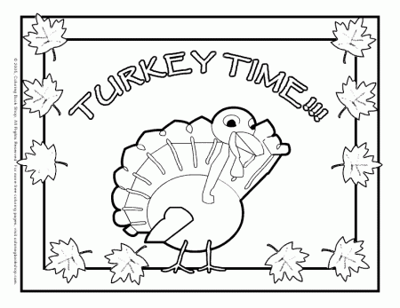 Thanksgiving printable coloring page: Turkey placemat for kids' table