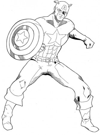 Printable Captain America Coloring Page - Cartoon Coloring 