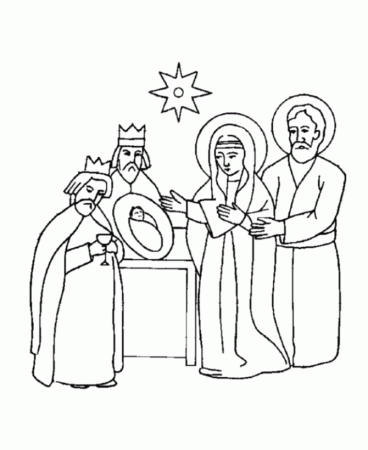 Bible Printables: The Christmas Story Coloring Pages - Jesus, Mary 