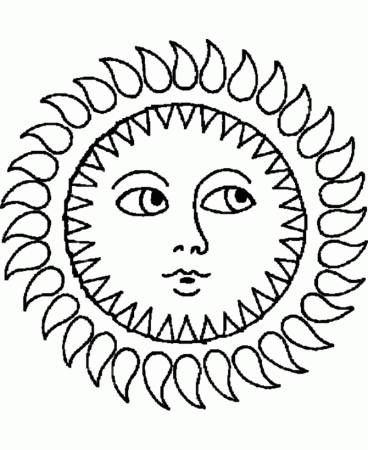 Summer Coloring - Summer Sun Face Coloring Page | HonkingDonkey