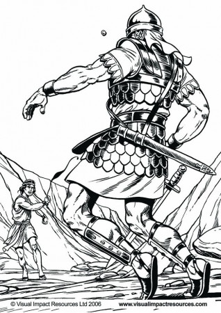 David & Goliath - Graham Kennedy Coloring Page