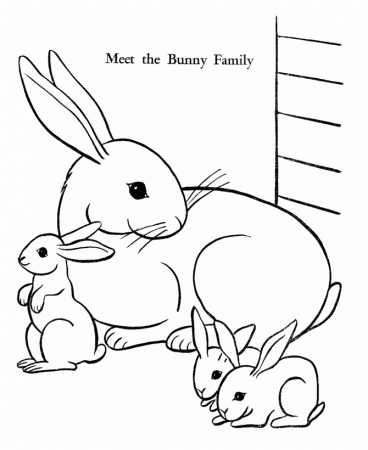 Easter Bunny Coloring Pages - Easter Bunny Family | HonkingDonkey