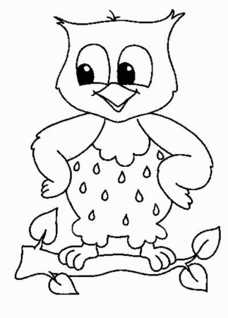 Simple cartoon owl coloring pages for kids | Easy Coloring Pages 