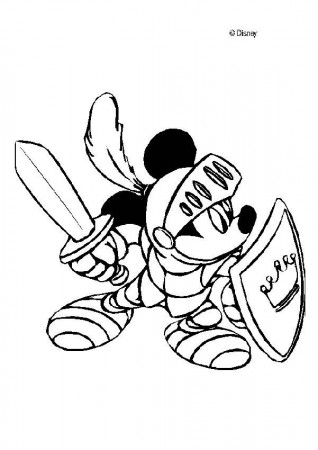 Mickey Mouse coloring pages - Queen Minnie and knight Mickey Mouse