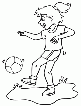 Soccer Coloring Page | Happy Girl Player