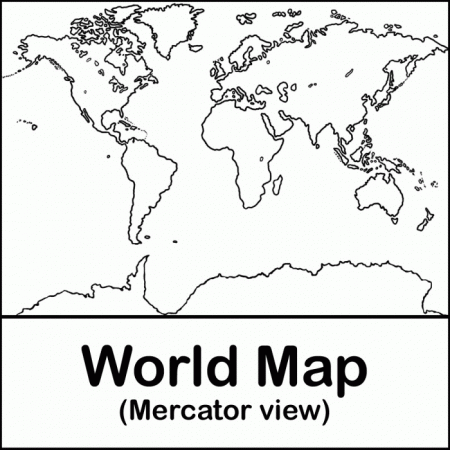 Map Of The World Coloring Page For Kids | 99coloring.com