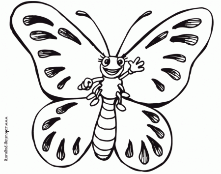 butterflies cute waving butterfly coloring page