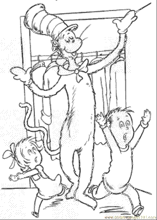 cat in the hat coloring pages free - Free Coloring Pages for Kids