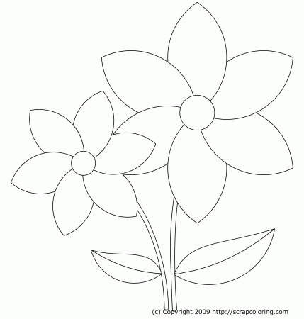 Easy Coloring Pages Of Flowers - High Quality Coloring Pages