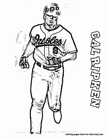 Baseball Player Coloring Page - Coloring Pages for Kids and for Adults