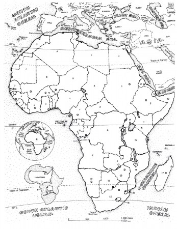 Africa map - Africa Adult Coloring Pages