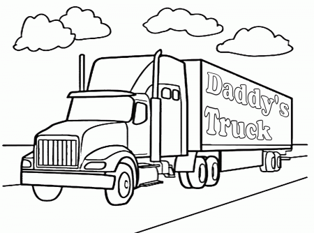 semi truck coloring pages free – XyzColoring