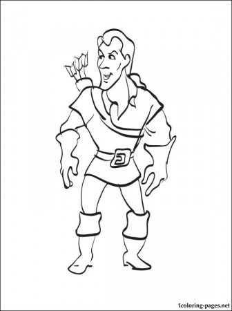 Gaston coloring page from Beauty and the Beast | Coloring pages